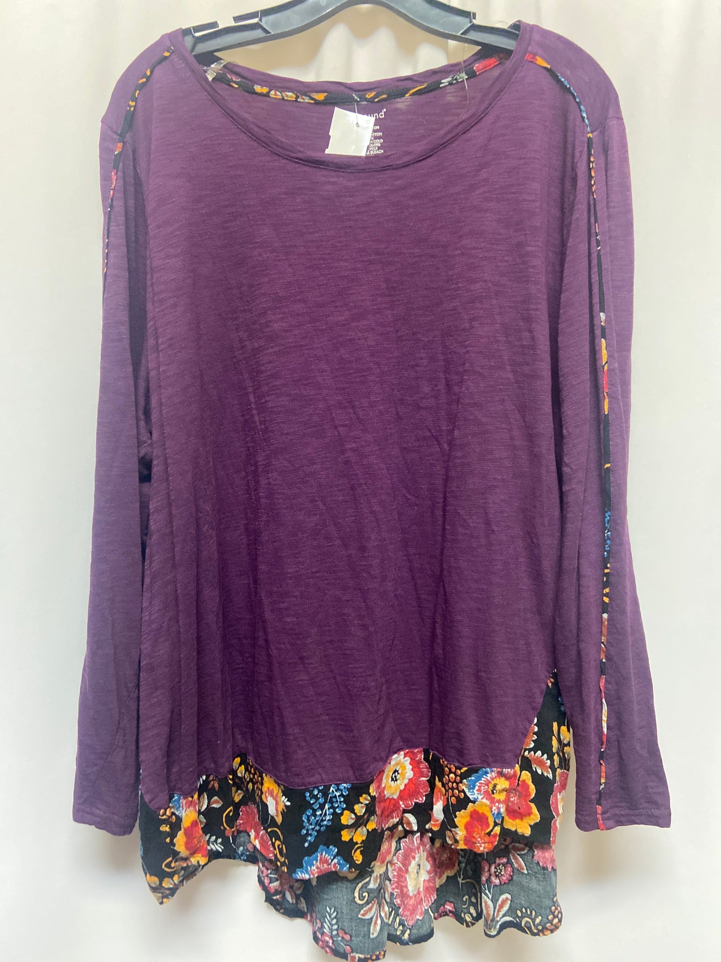 Top Long Sleeve By Cmf In Purple, Size: 3x