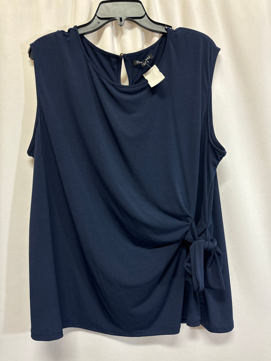 Top Sleeveless By Roz And Ali In Blue, Size: 3x