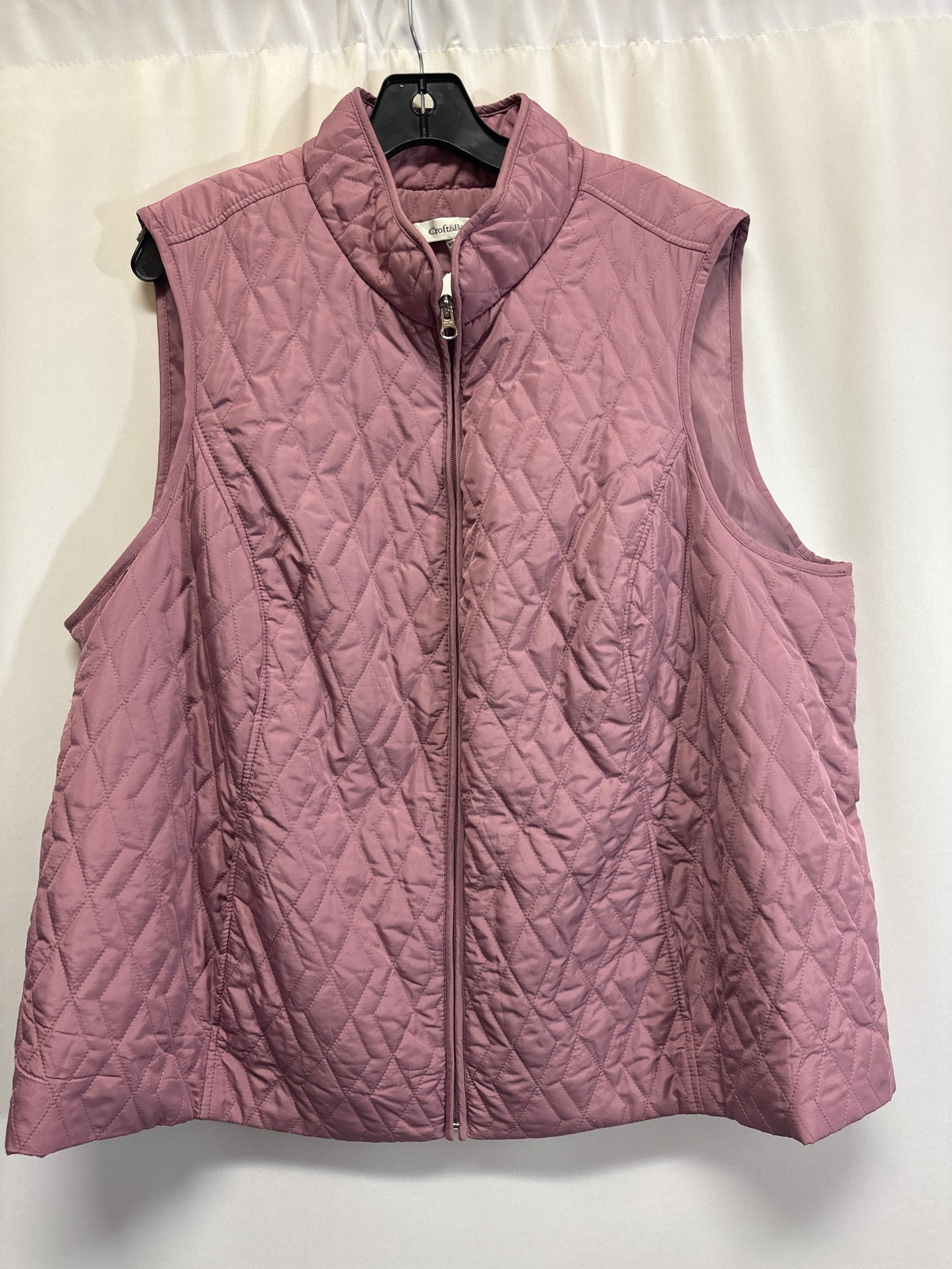 Vest Puffer & Quilted By Croft And Barrow In Pink, Size: 2x