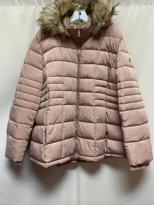 Coat Puffer & Quilted By Calvin Klein In Mauve, Size: 3x