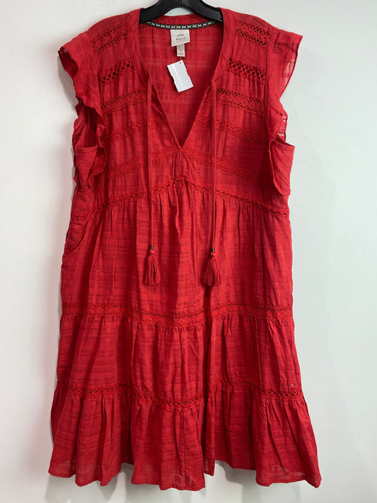 Dress Casual Midi By Knox Rose In Red, Size: Xl