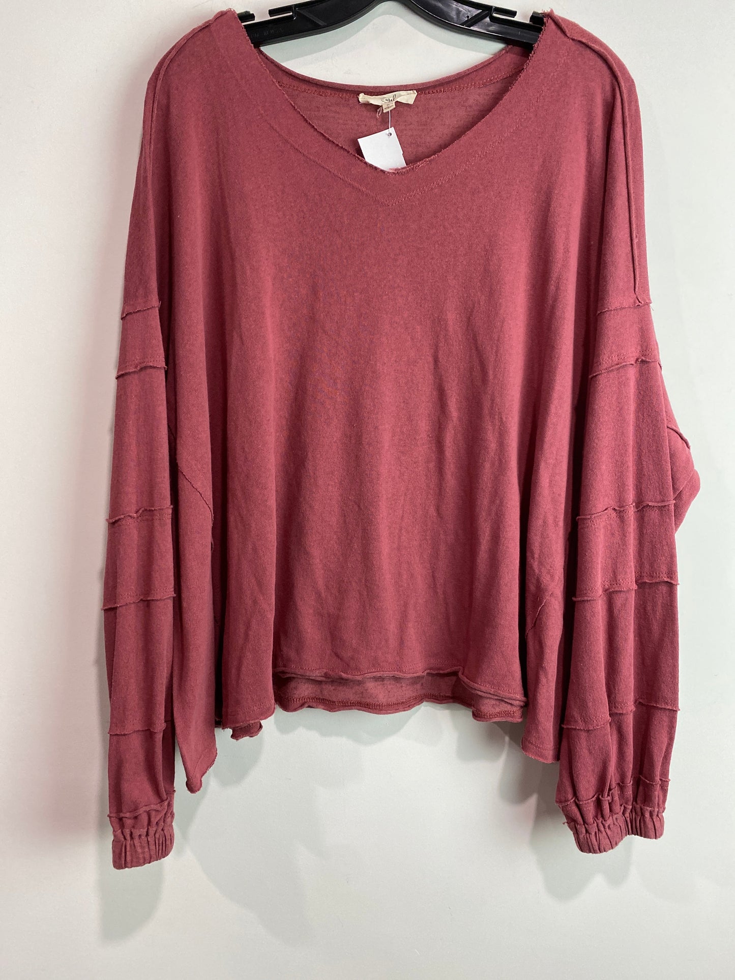 Top Long Sleeve By Easel In Mauve, Size: L