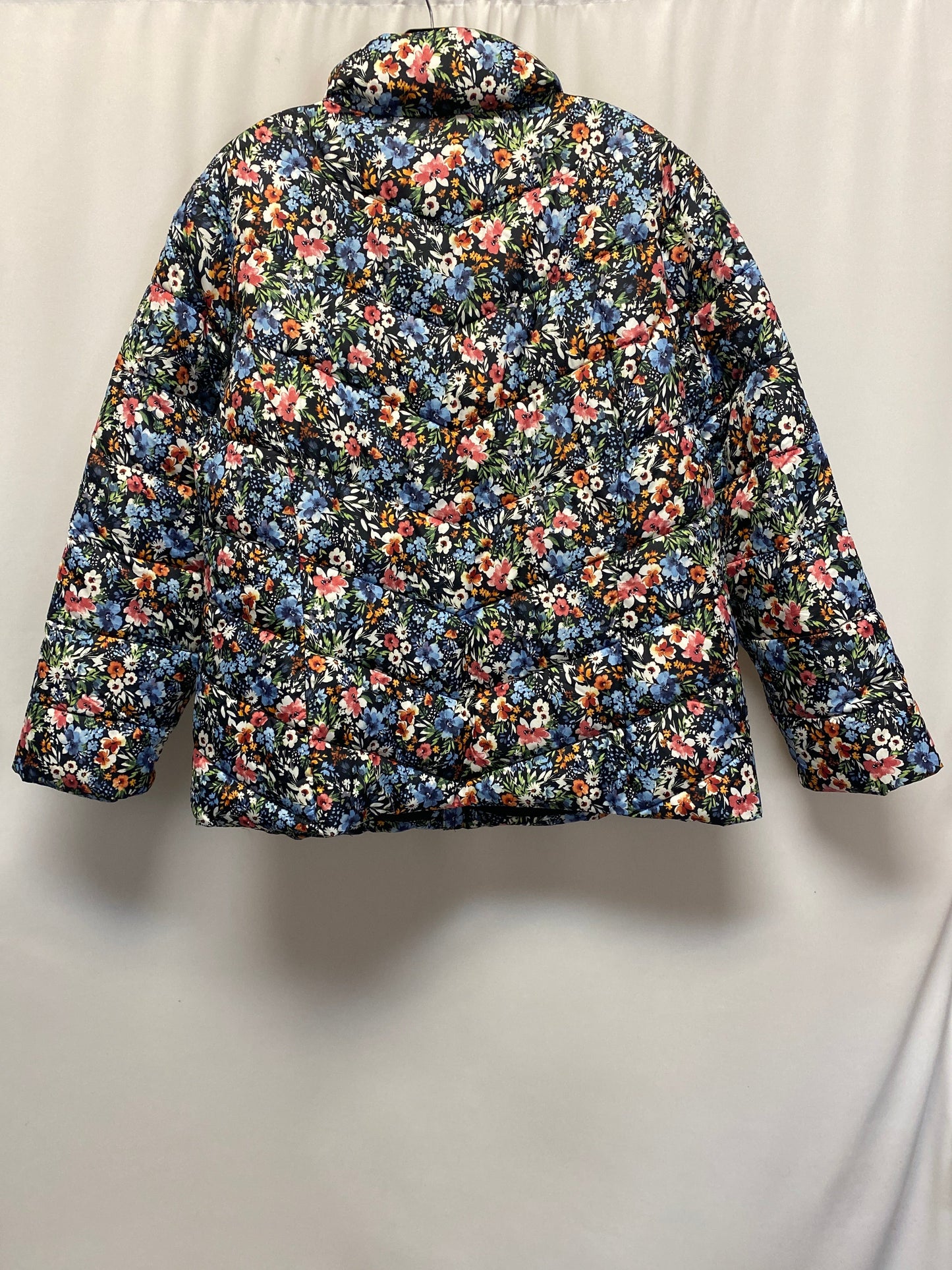 Coat Puffer & Quilted By Time And Tru In Floral Print, Size: Xl