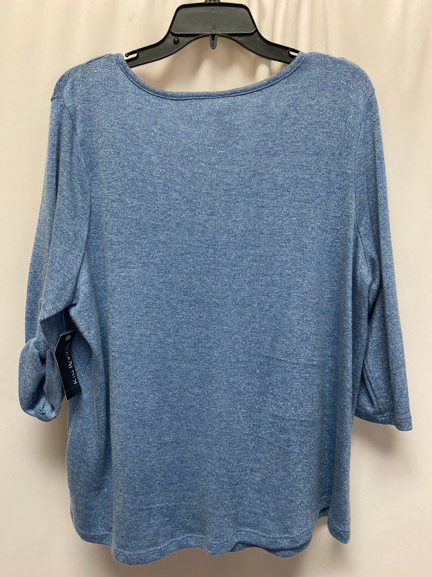 Top 3/4 Sleeve By Kim Rogers In Blue, Size: Petite   Xl