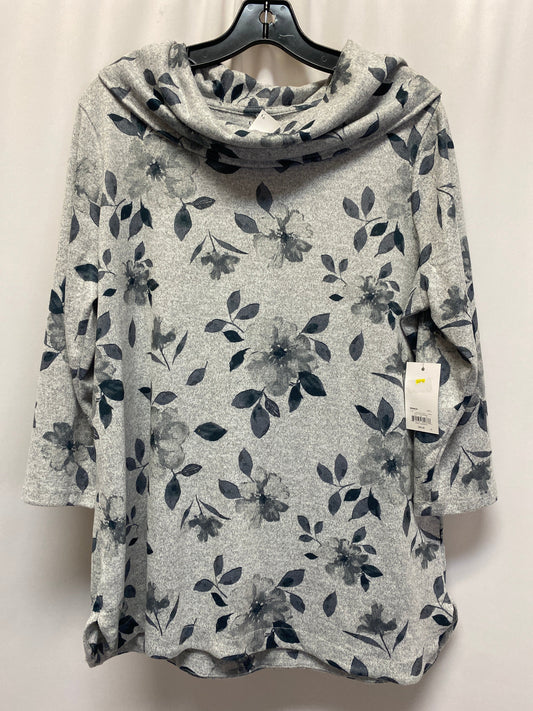 Top Long Sleeve By Croft And Barrow In Grey, Size: L