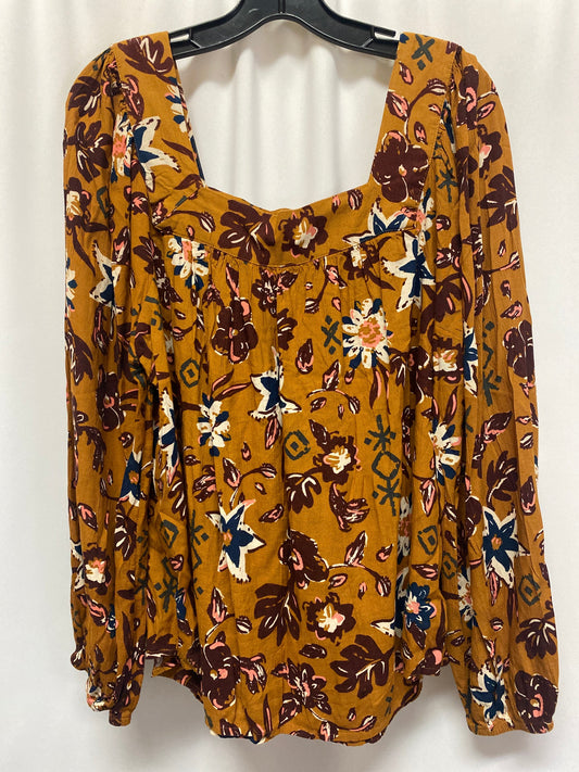 Top Long Sleeve By Sonoma In Brown, Size: Xl