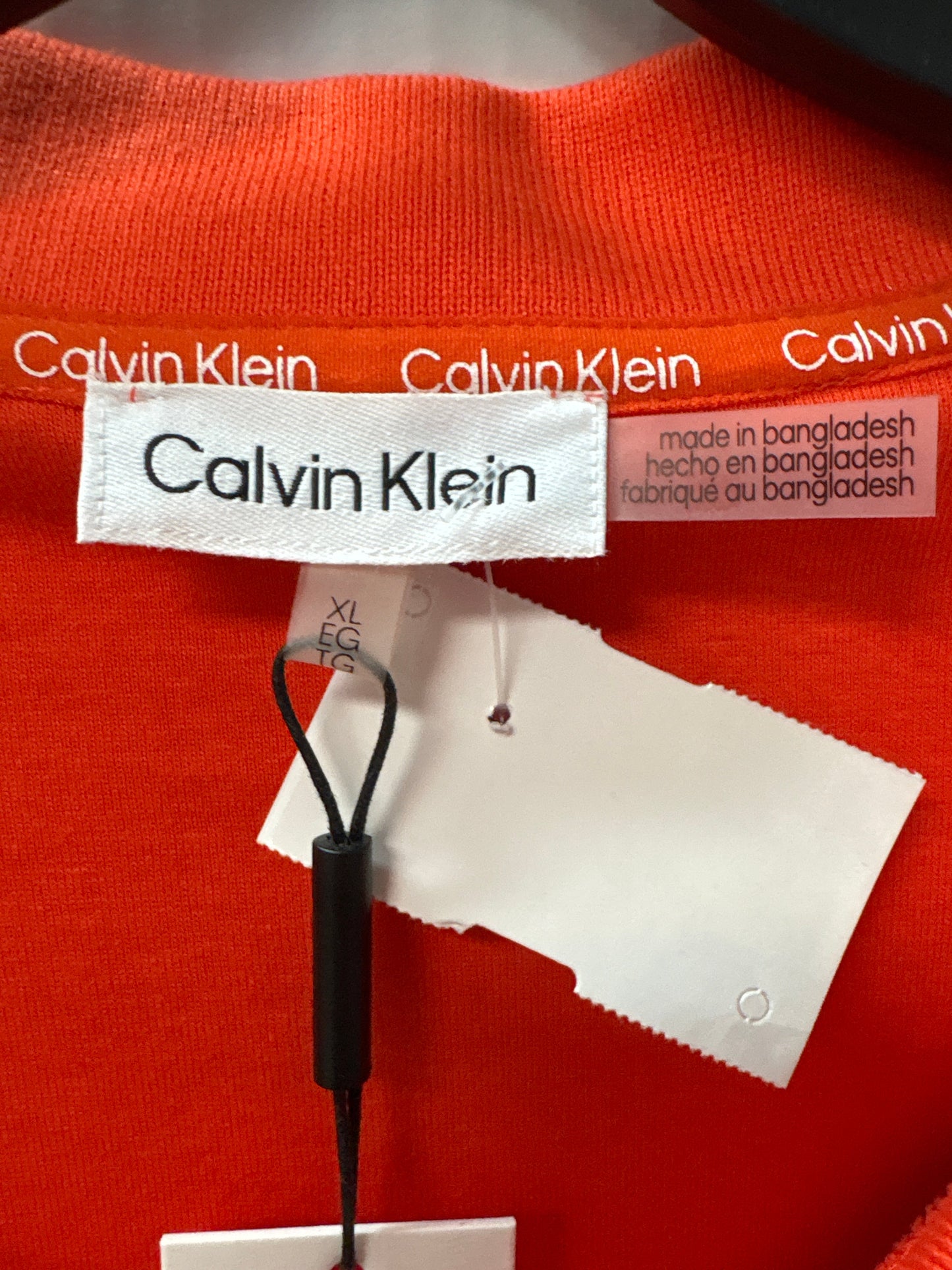 Top Short Sleeve By Calvin Klein In Orange, Size: Xl