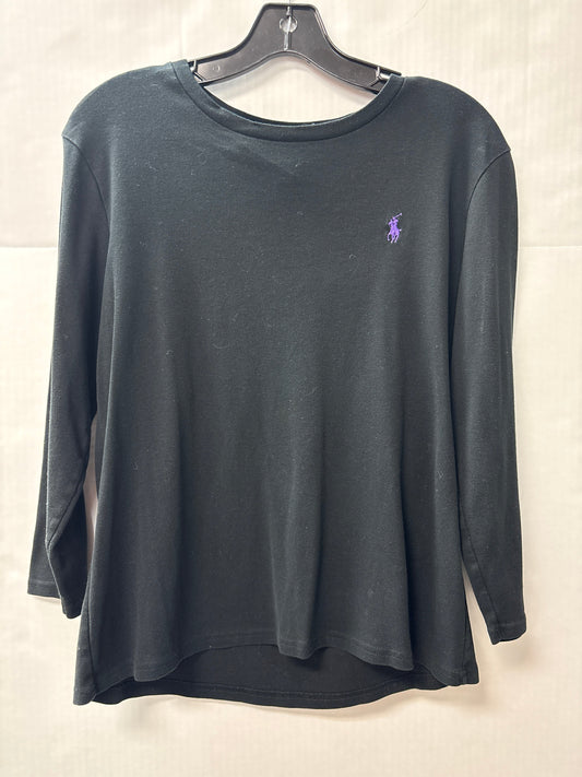 Top Long Sleeve By Ralph Lauren Blue Label In Black, Size: Xl