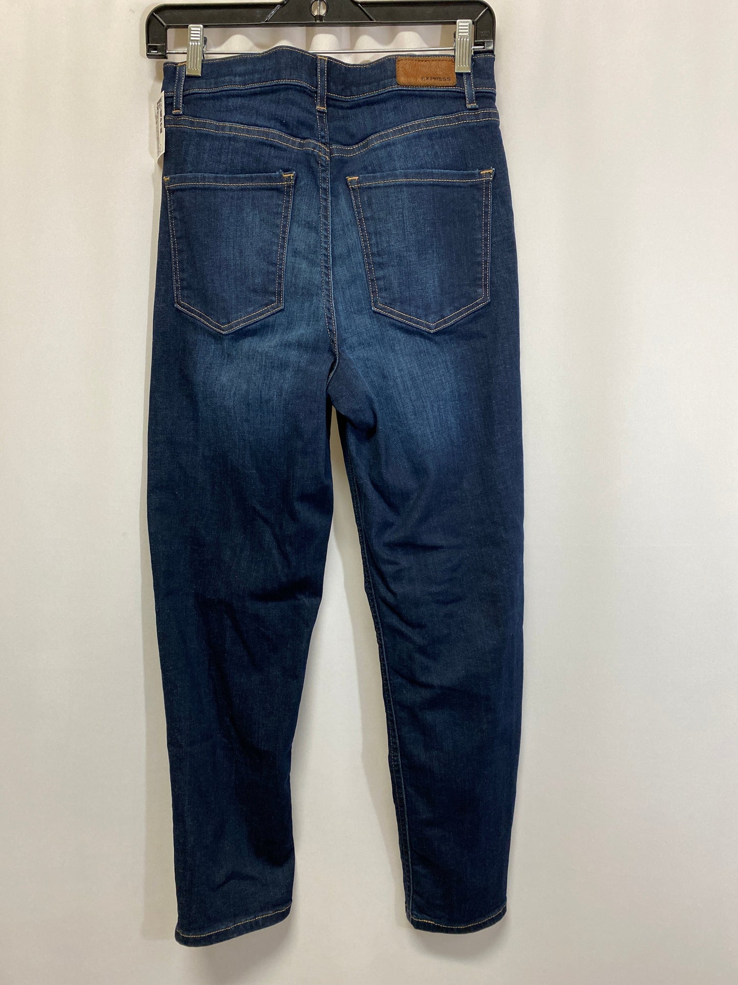 Jeans Straight By Express In Blue Denim, Size: 4