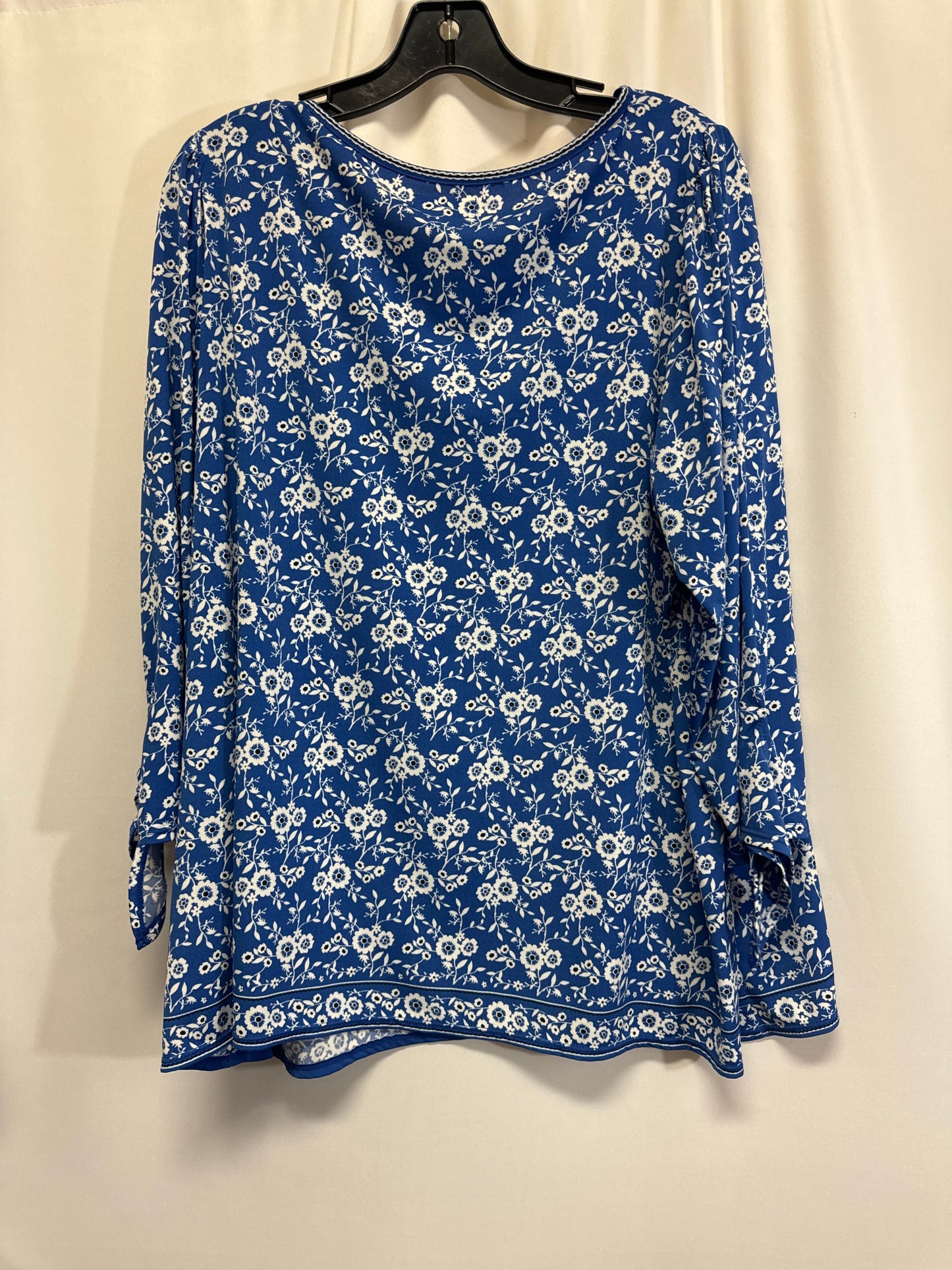 Top Long Sleeve By Max Studio In Blue, Size: 1x