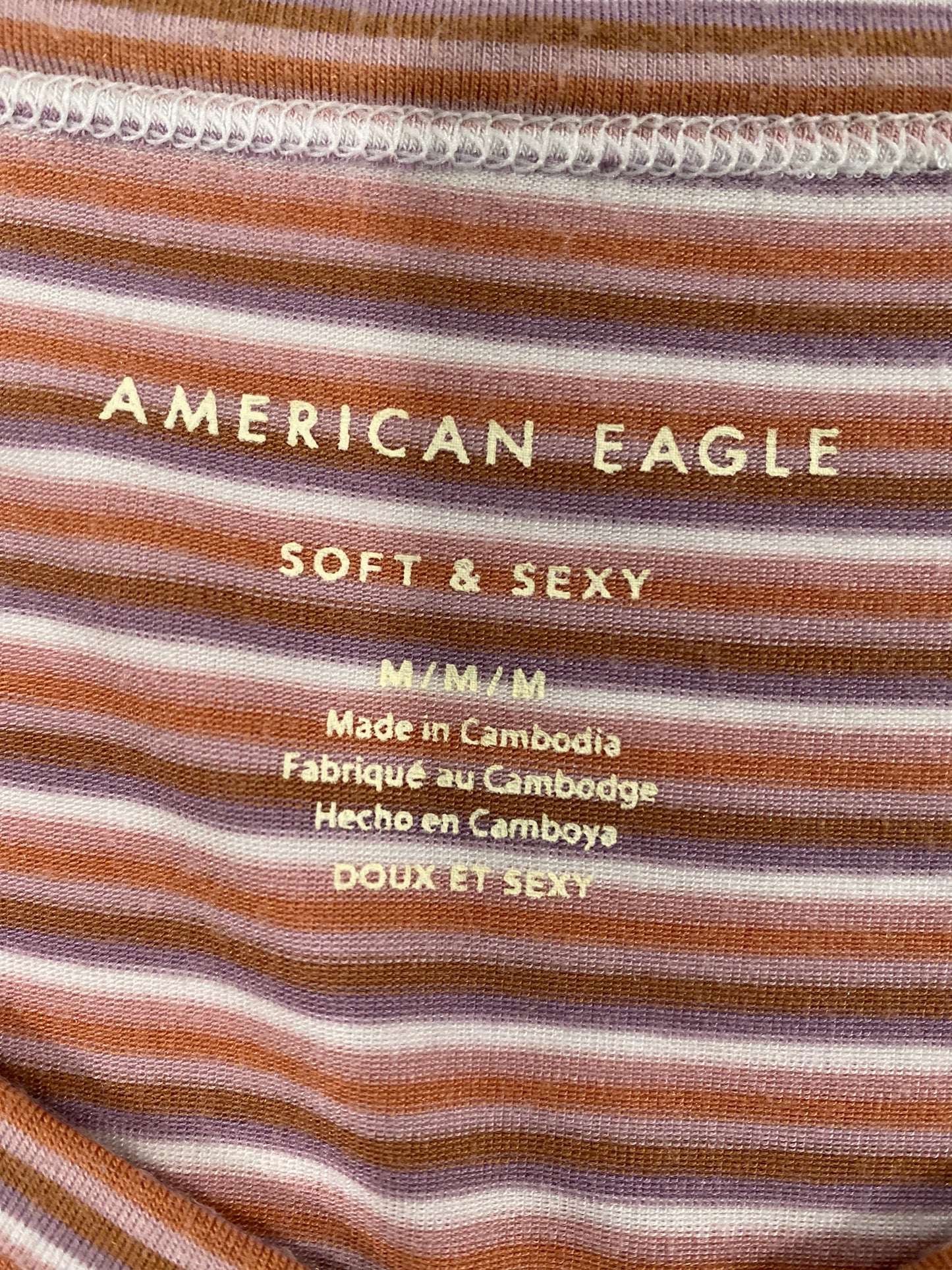 Top Short Sleeve By American Eagle In Orange, Size: M