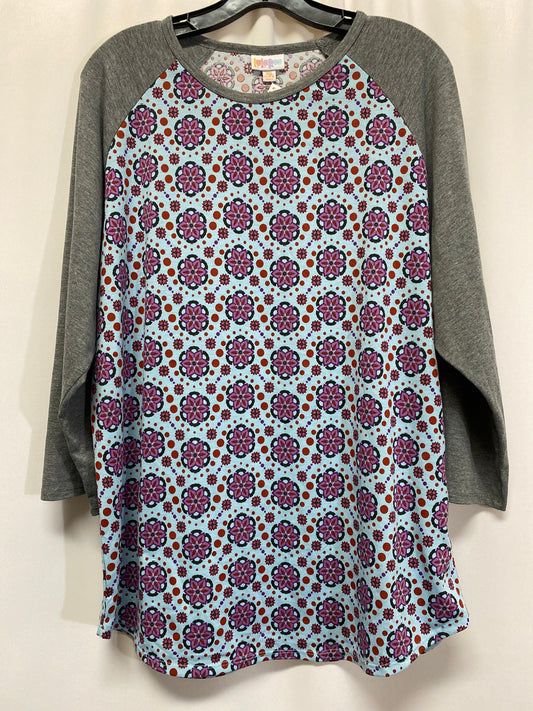 Top Long Sleeve By Lularoe In Grey, Size: 3x