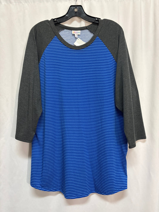 Top Long Sleeve By Lularoe In Blue, Size: 3x