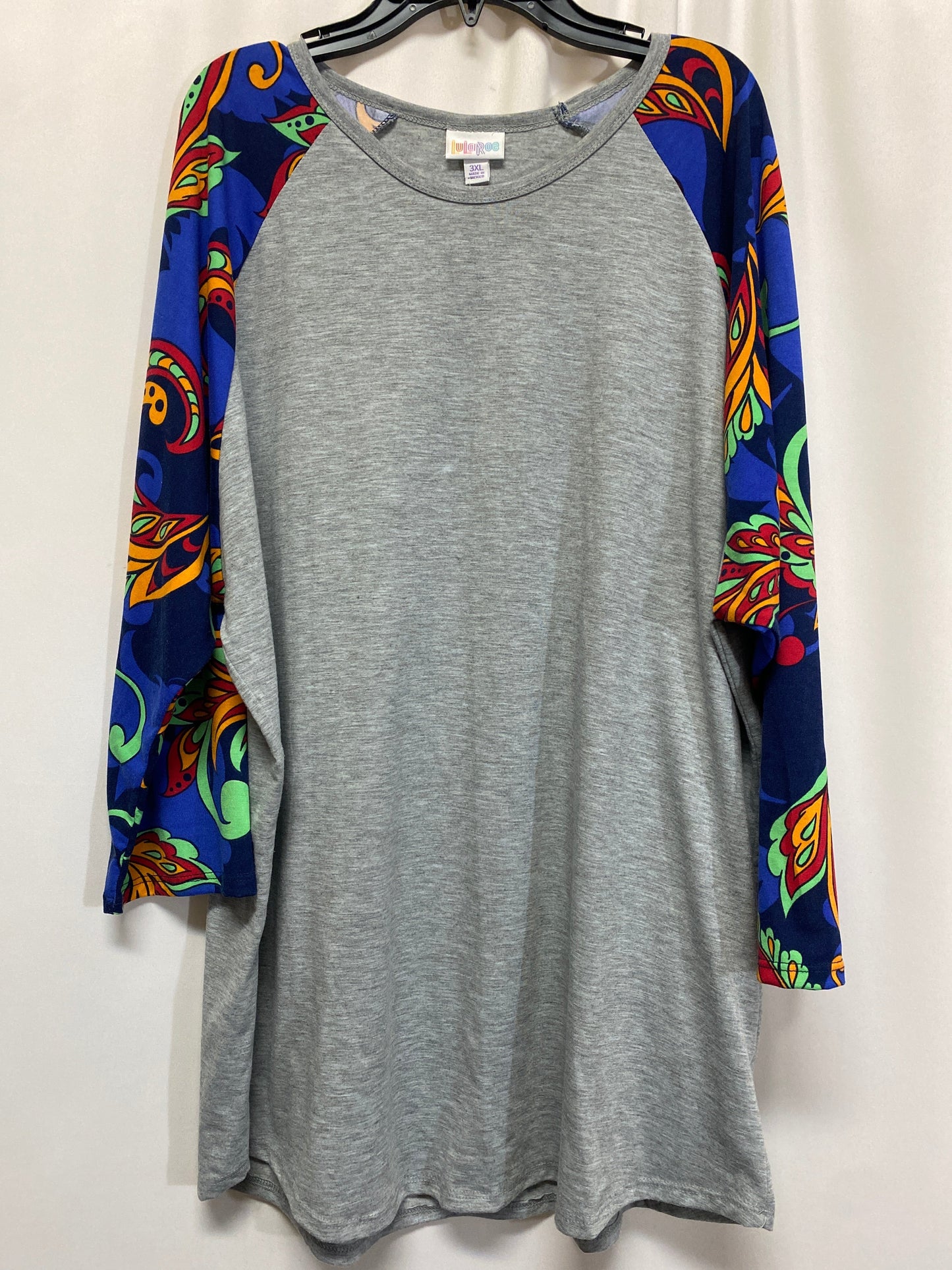 Top Long Sleeve By Lularoe In Grey, Size: 3x