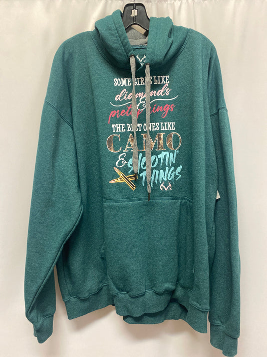 Sweatshirt Hoodie By Realtree In Green, Size: 2x