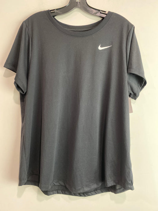 Athletic Top Short Sleeve By Nike In Black, Size: 1x