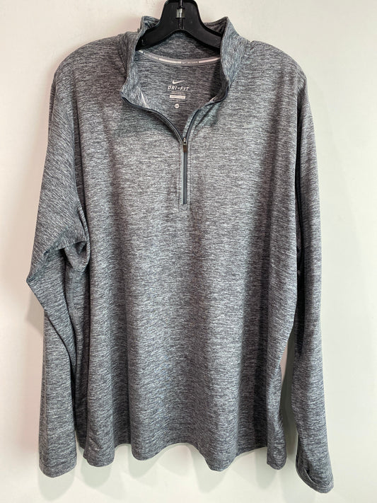 Athletic Top Long Sleeve Crewneck By Nike In Grey, Size: 2x