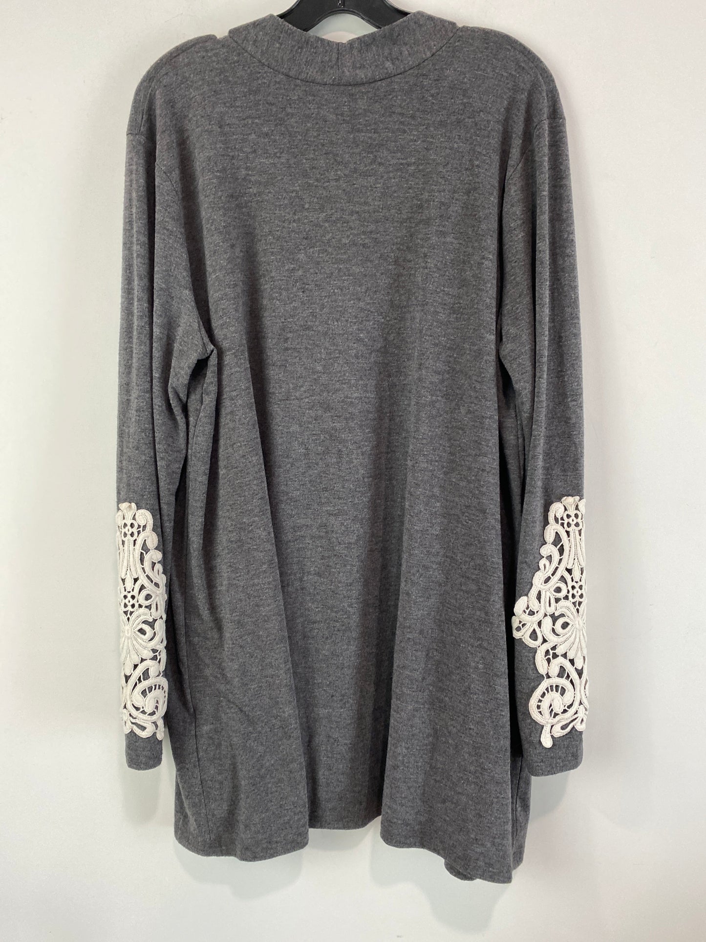 Cardigan By Zenana Outfitters In Grey, Size: 2x