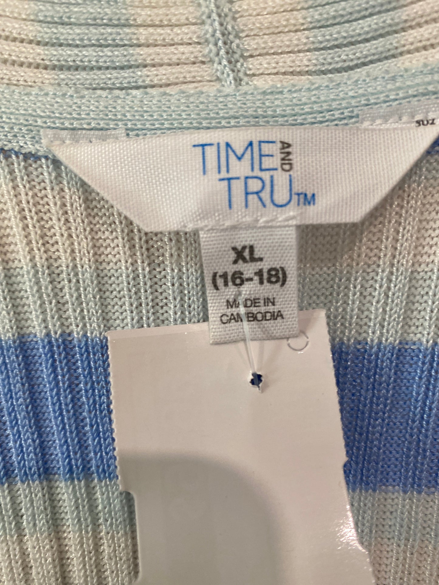 Cardigan By Time And Tru In Blue, Size: Xl