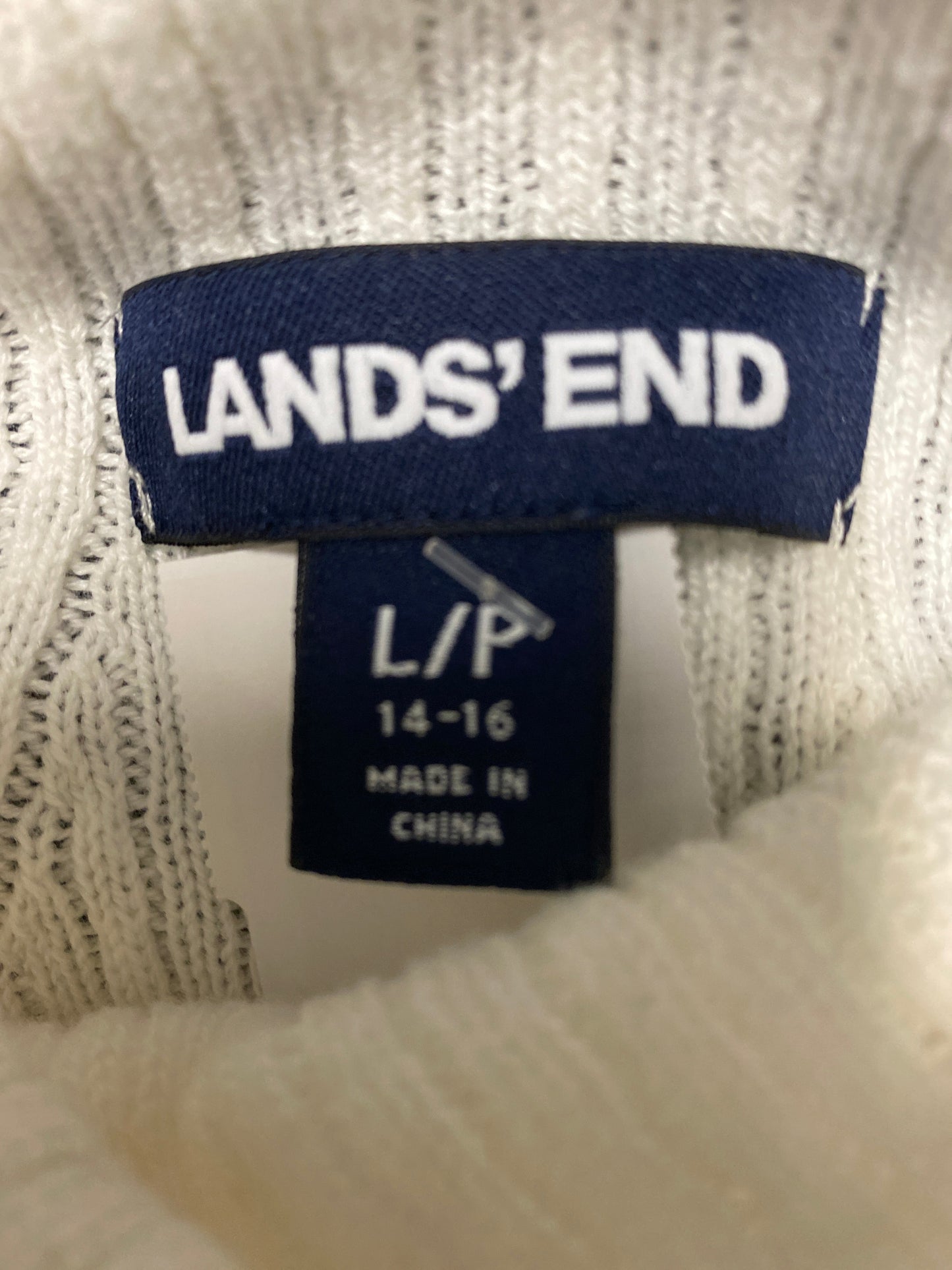 Sweater By Lands End In White, Size: L