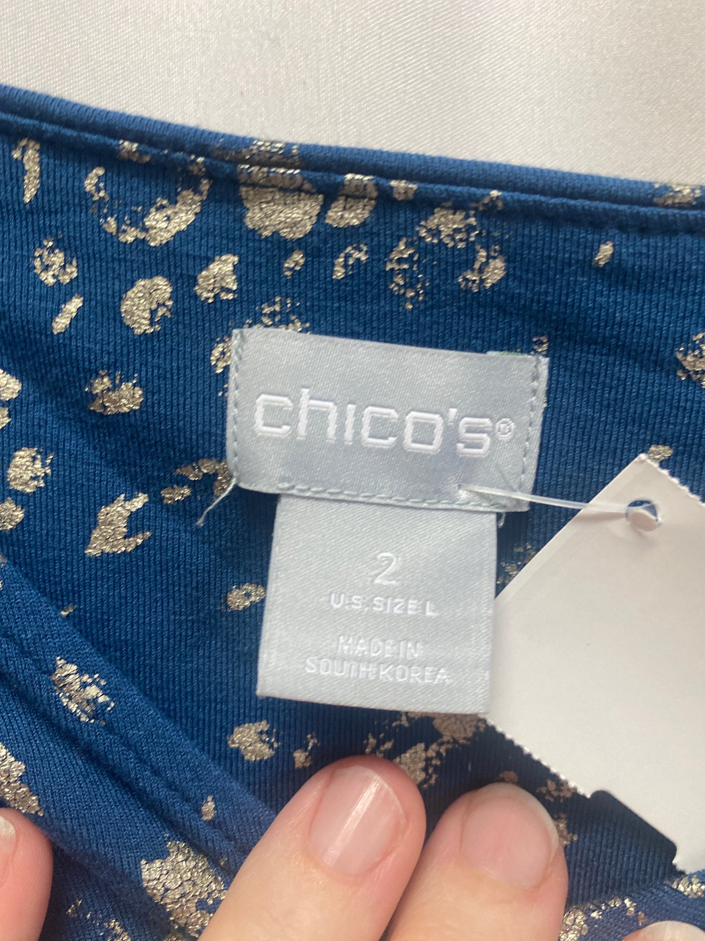 Top Long Sleeve By Chicos In Blue, Size: L