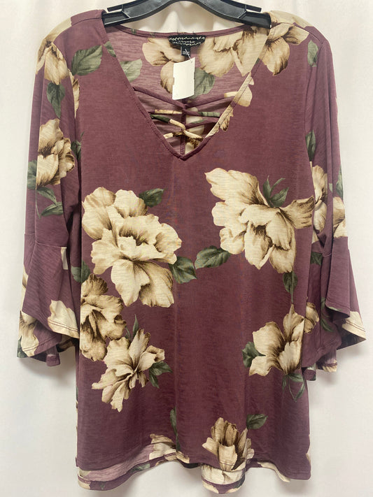 Top 3/4 Sleeve By Clothes Mentor In Purple, Size: L