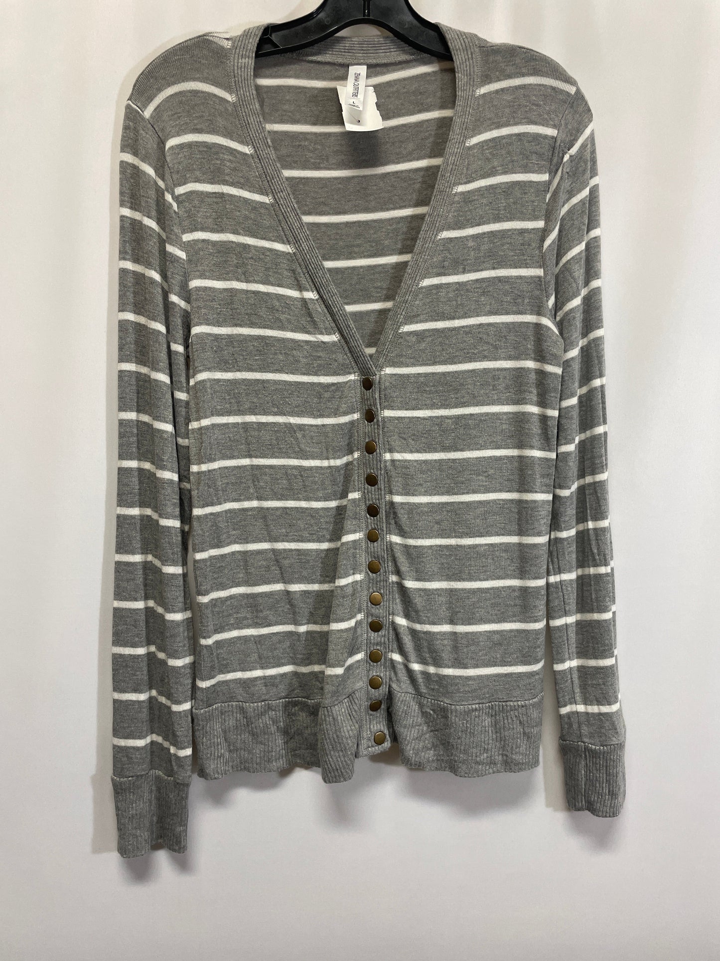 Cardigan By Zenana Outfitters In Grey, Size: L