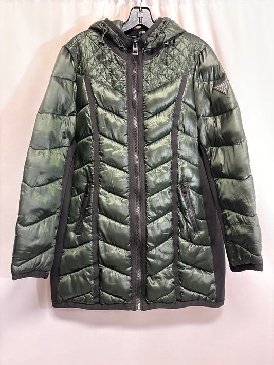 Coat Puffer & Quilted By Guess In Green, Size: L