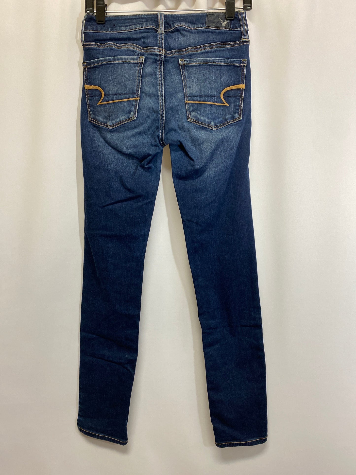 Jeans Straight By American Eagle In Blue Denim, Size: 2