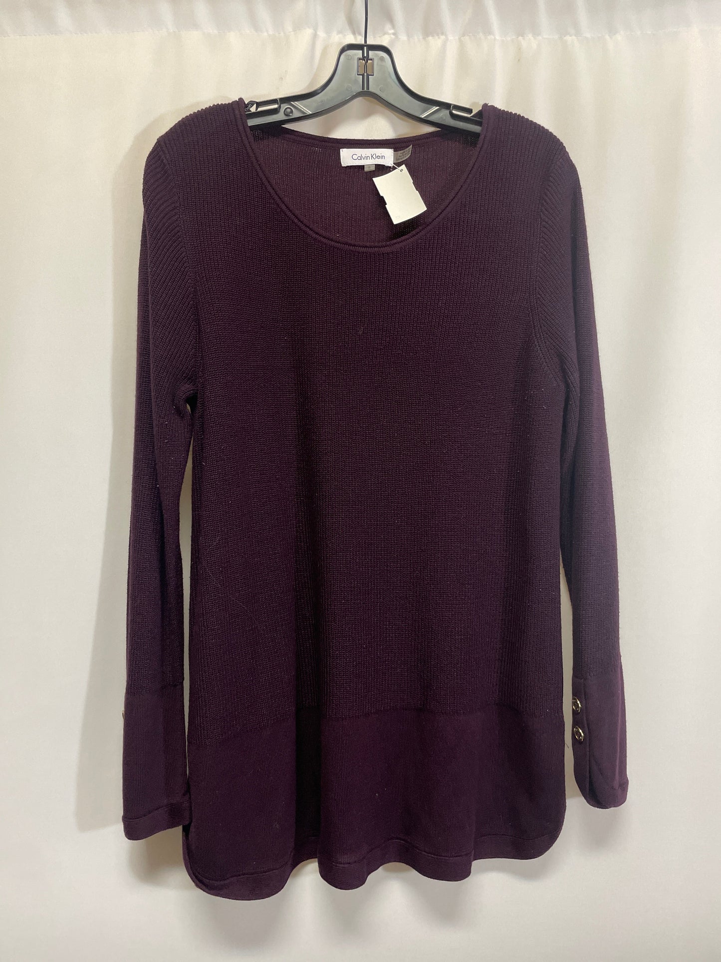 Sweater By Calvin Klein In Purple, Size: L