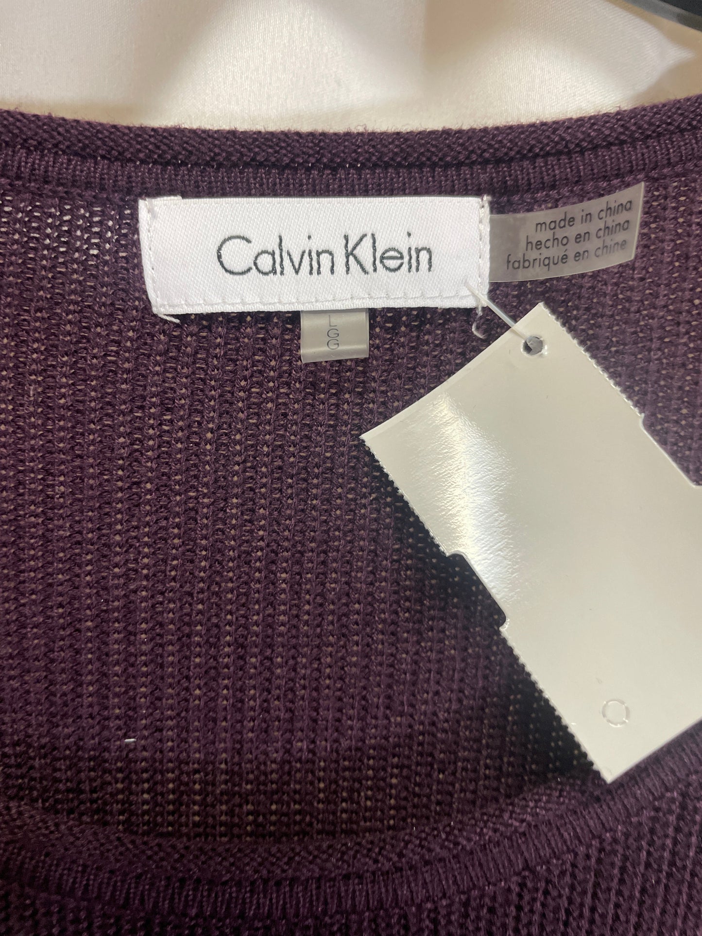 Sweater By Calvin Klein In Purple, Size: L