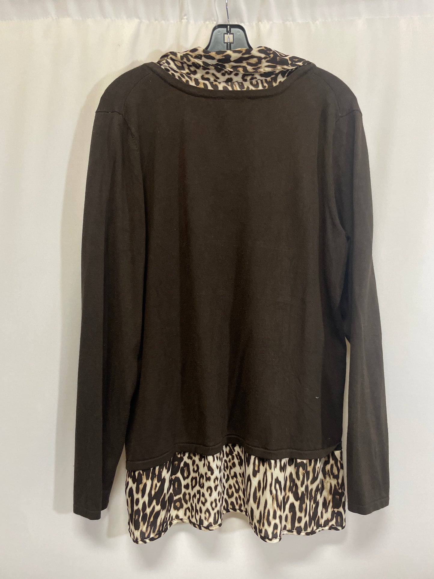 Top Long Sleeve By Top Moda In Animal Print, Size: 1x