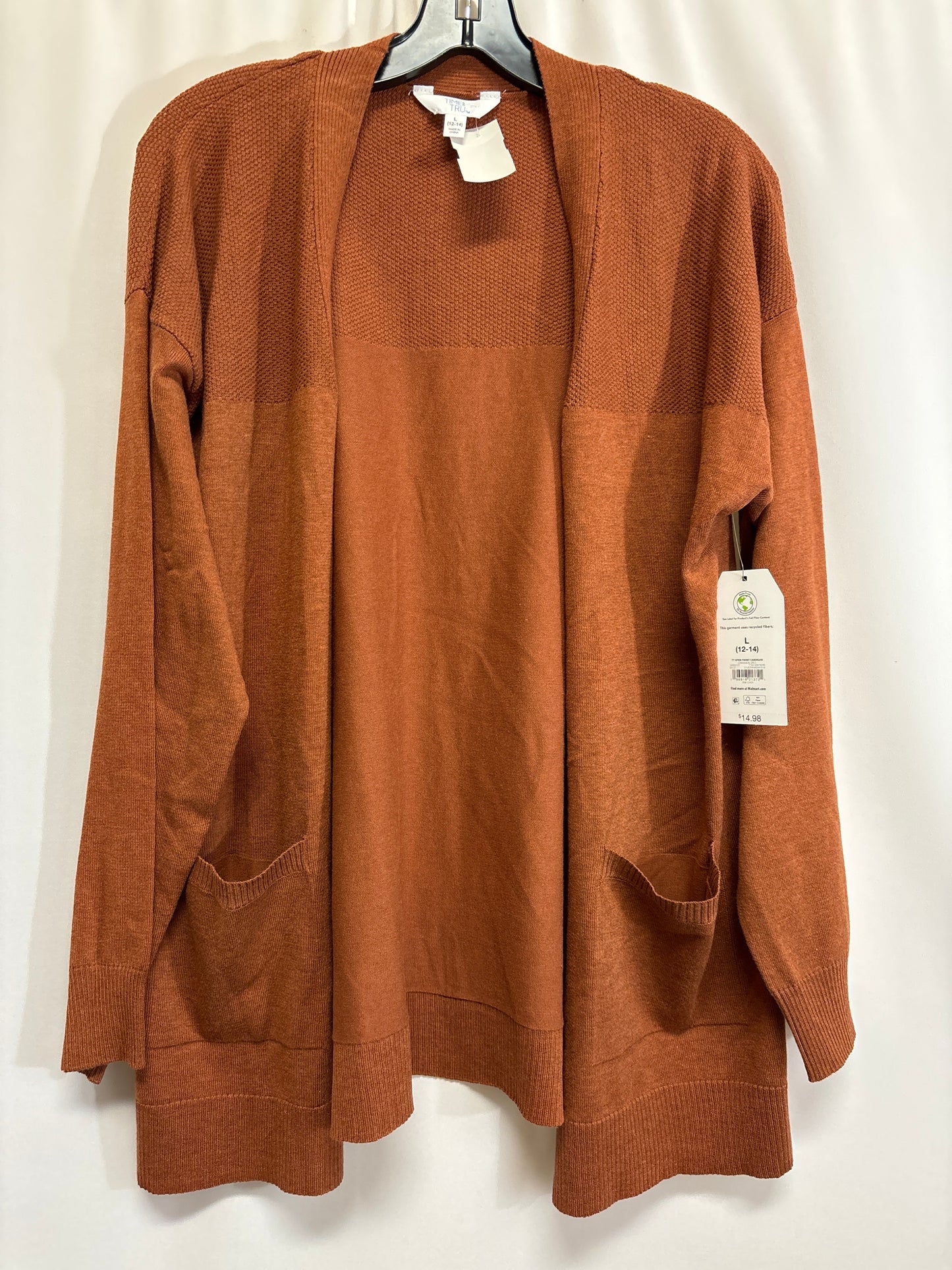 Cardigan By Time And Tru In Brown, Size: L