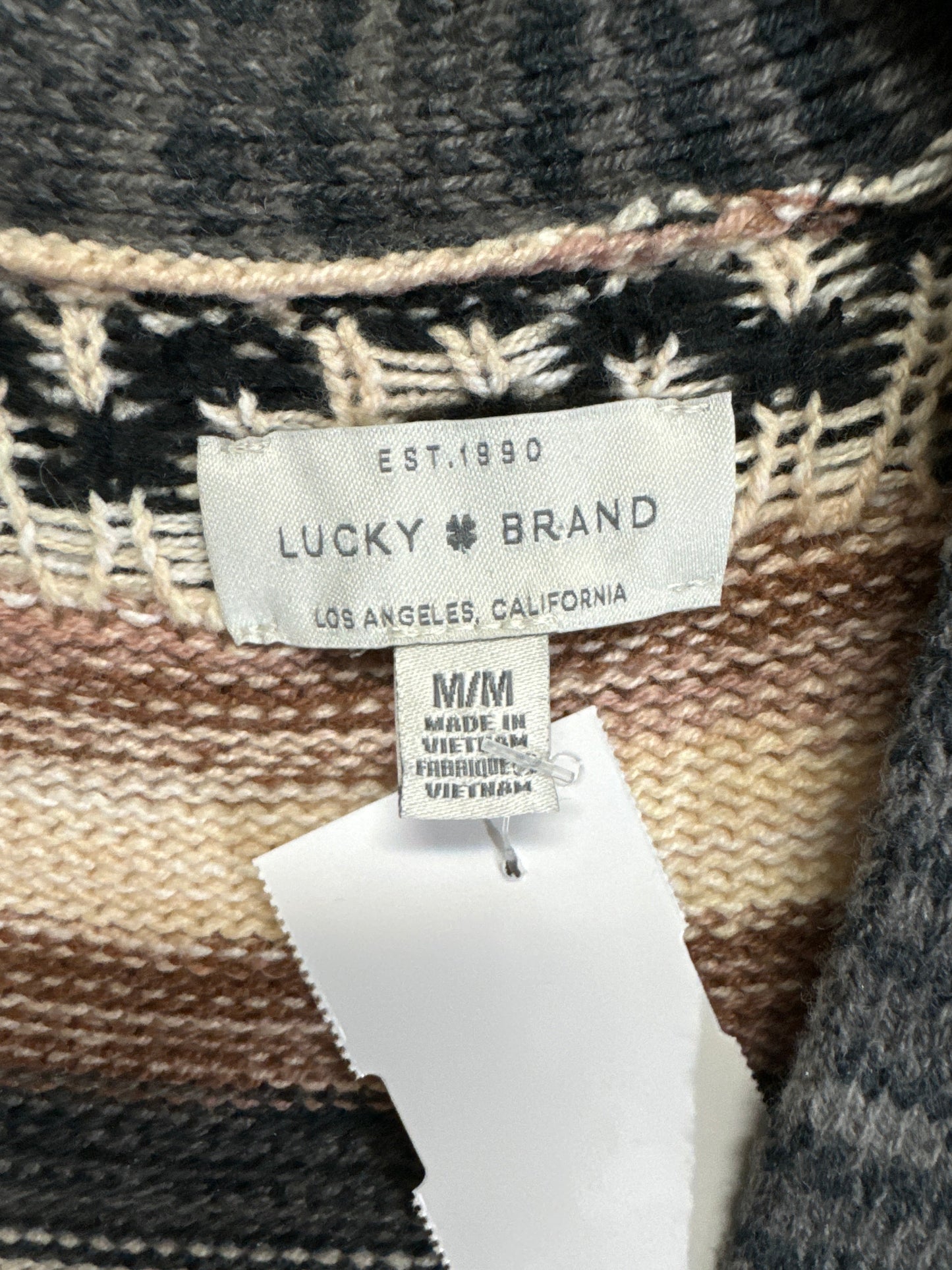 Sweater Cardigan By Lucky Brand In Grey, Size: M