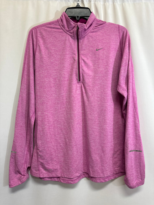 Athletic Top Long Sleeve Crewneck By Nike In Pink, Size: L