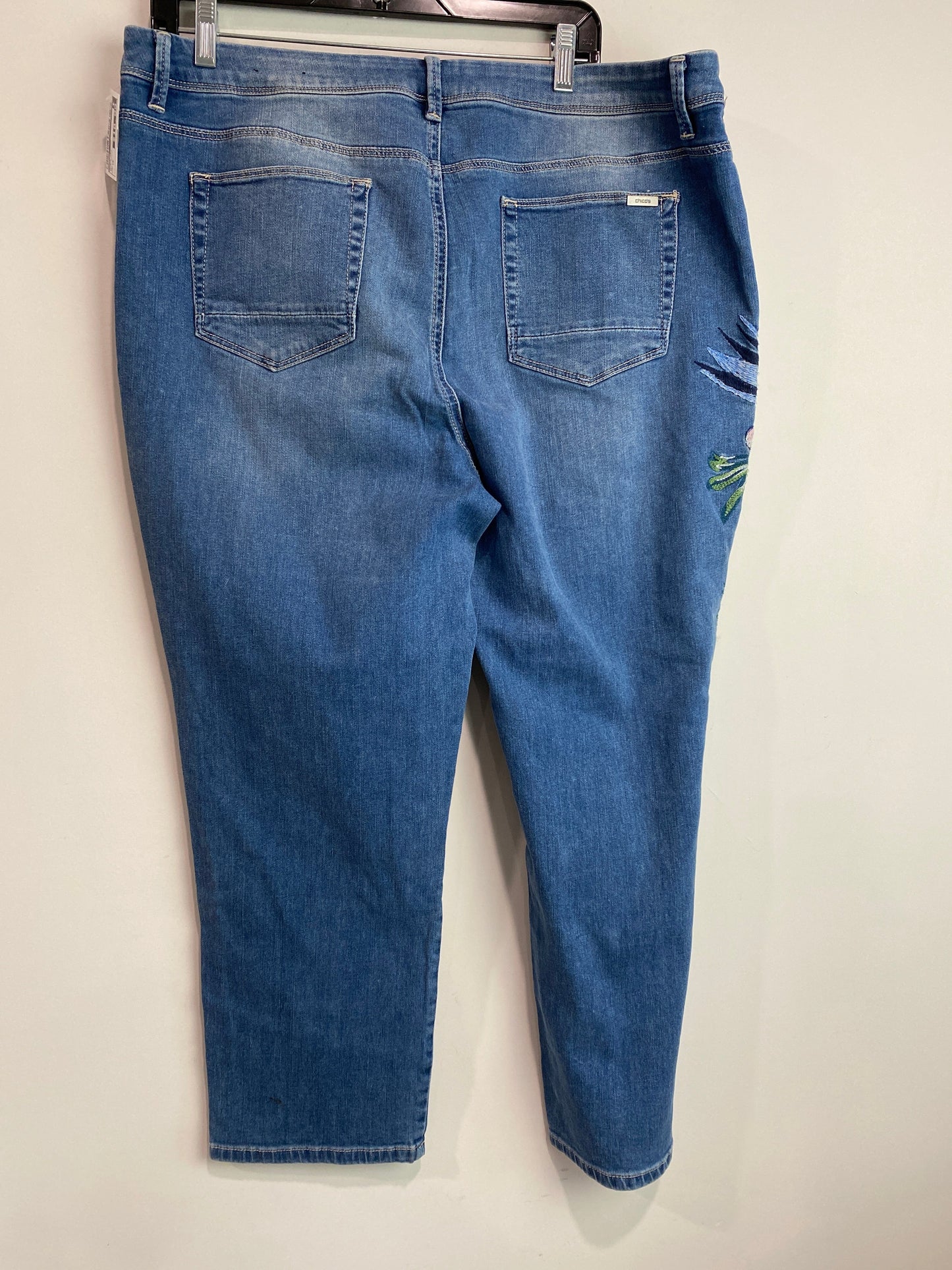 Jeans Cropped By Chicos In Blue Denim, Size: 16