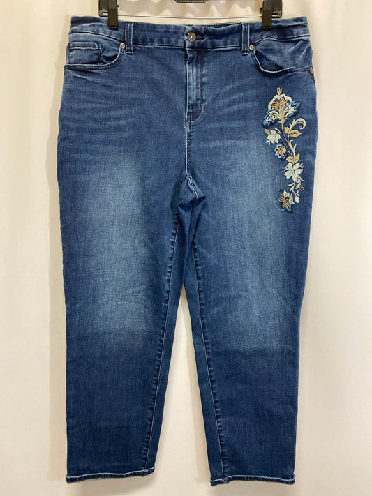 Jeans Straight By Chicos In Blue Denim, Size: 16