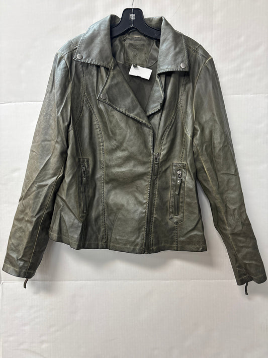 Jacket Moto By Max Studio In Green, Size: Xl