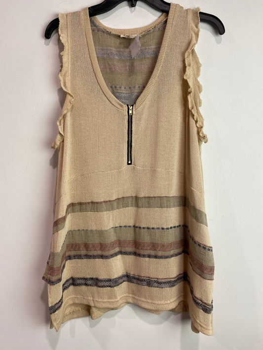 Top Sleeveless By Pol In Beige, Size: L