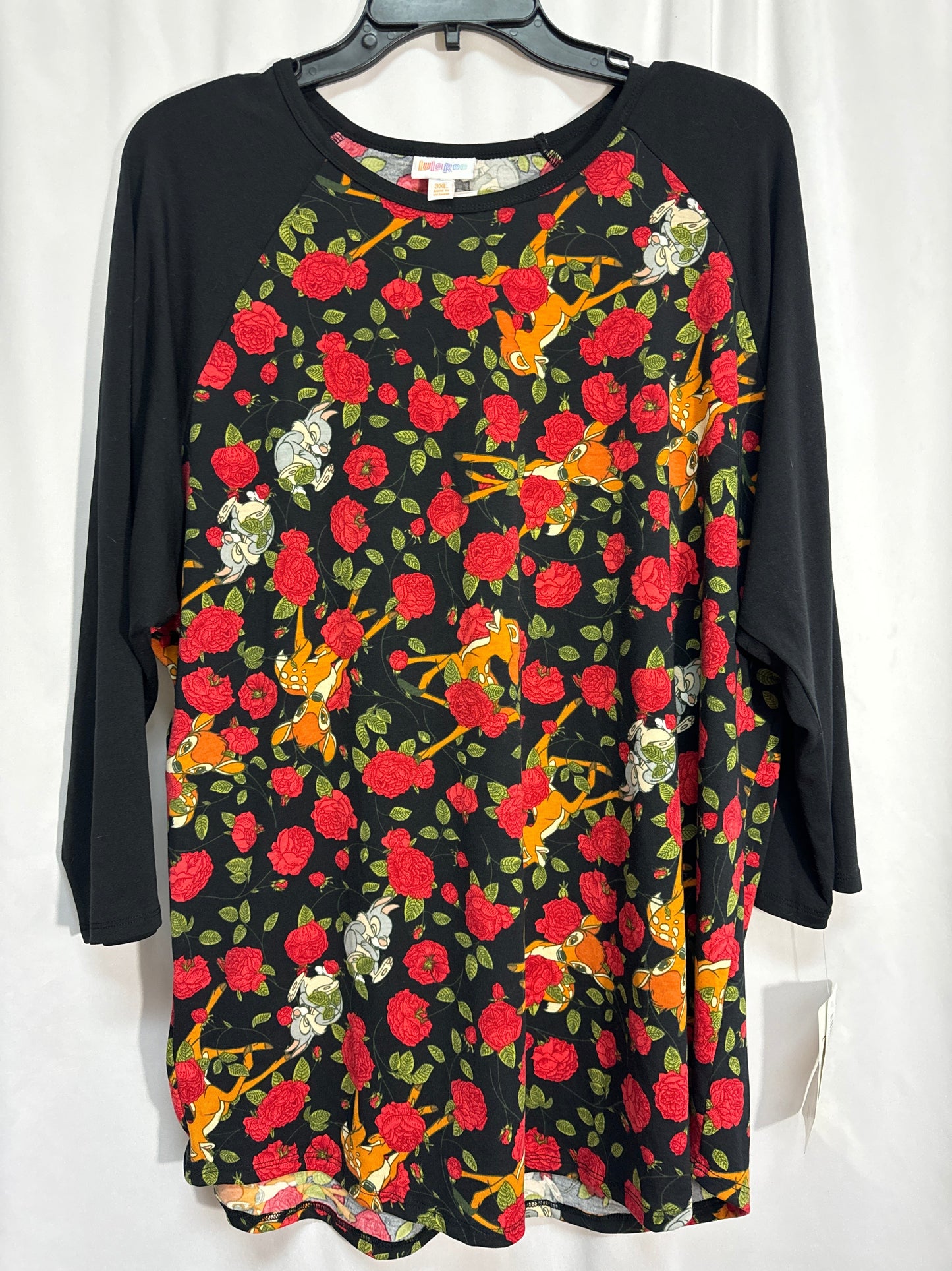 Top Long Sleeve By Lularoe In Black & Red, Size: 3x