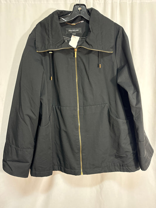 Jacket Windbreaker By Jones New York In Black, Size: L