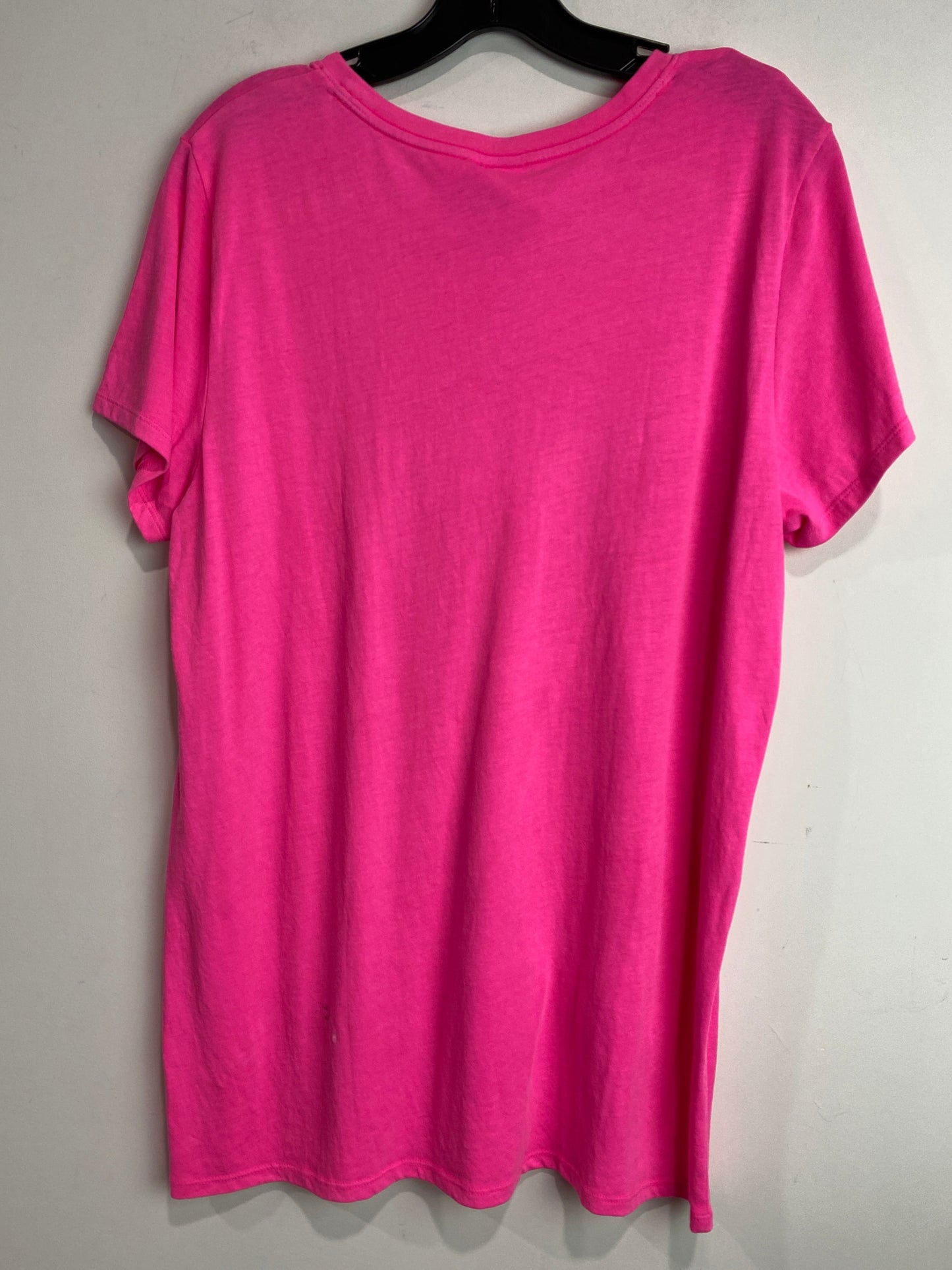 Top Short Sleeve By Pink In Pink, Size: Xl