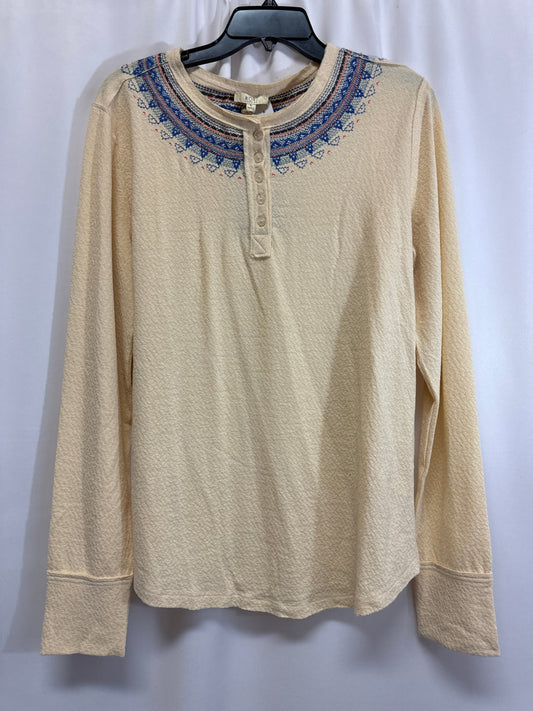 Top Long Sleeve By Kori America In Cream, Size: L