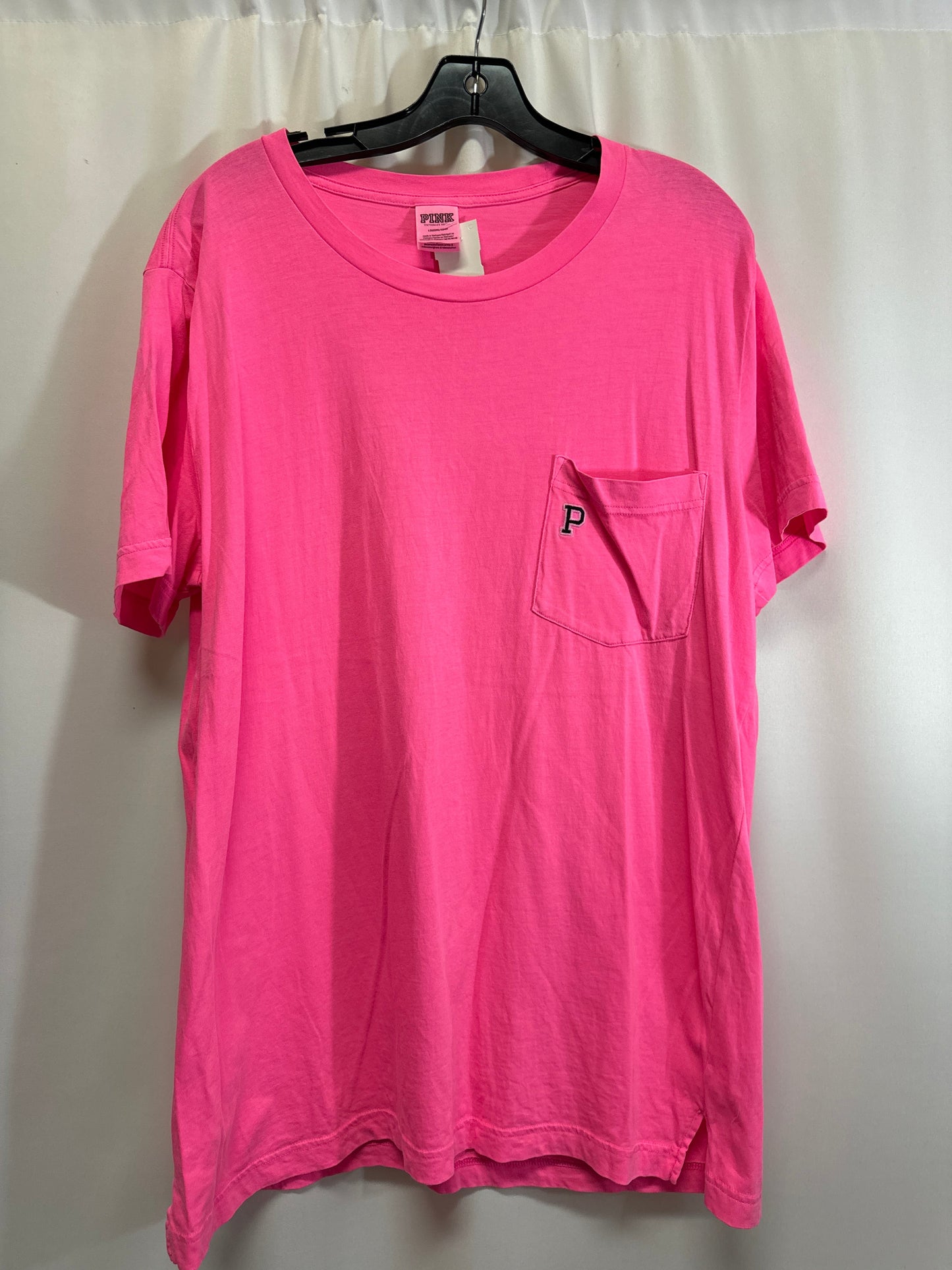 Top Short Sleeve By Pink In Pink, Size: L