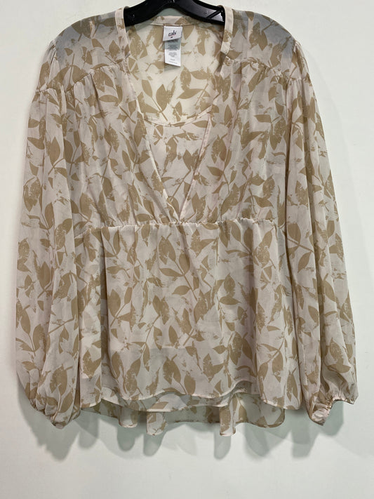 Top Long Sleeve By Cabi In Beige, Size: M