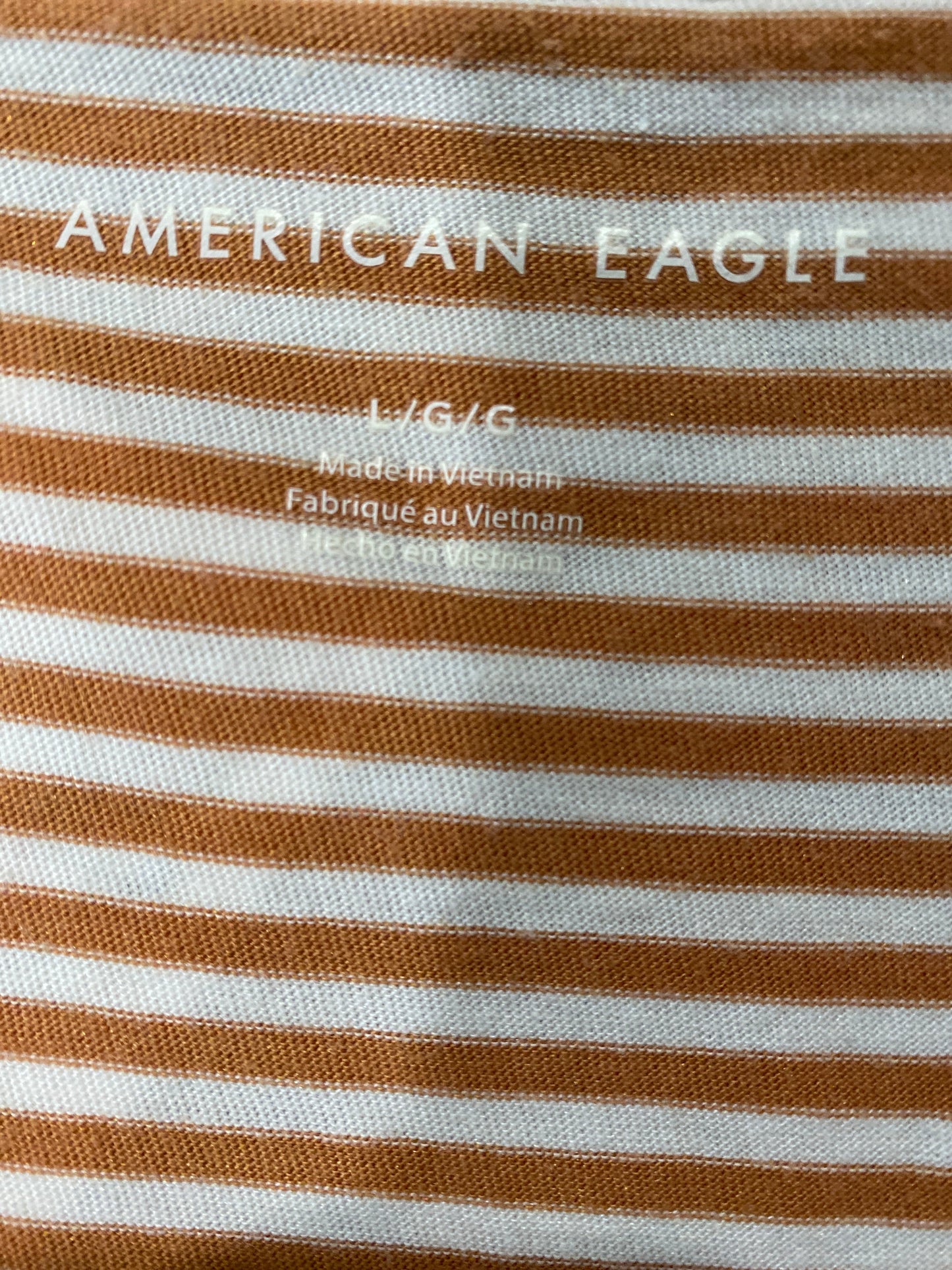 Top Short Sleeve By American Eagle In Brown, Size: L