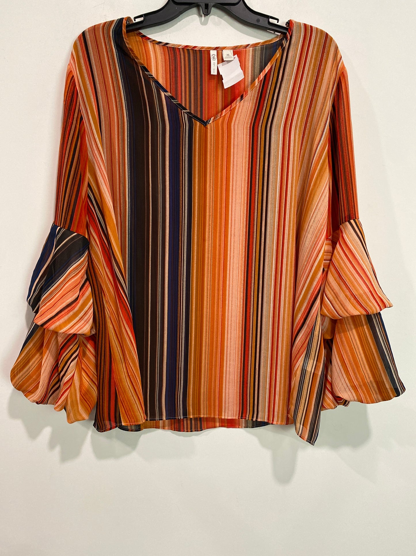 Top Long Sleeve By Cato In Orange, Size: Xl