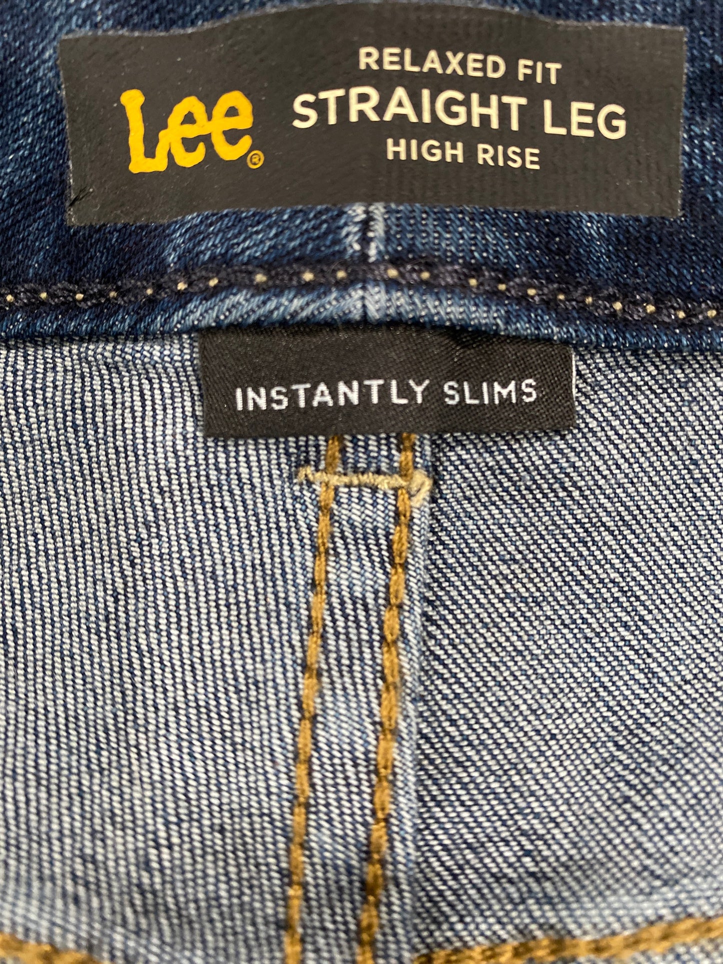 Jeans Straight By Lee In Blue Denim, Size: 10l