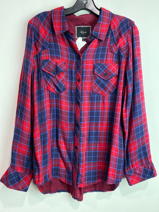 Top Long Sleeve By Rails In Red, Size: L