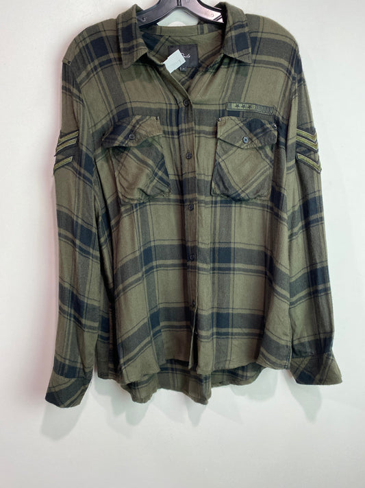 Top Long Sleeve By Rails In Green, Size: L